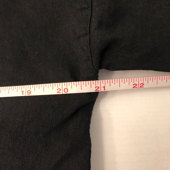 Kleen Linen Rayon Black Button Down Blouse - Picture 9 of 11